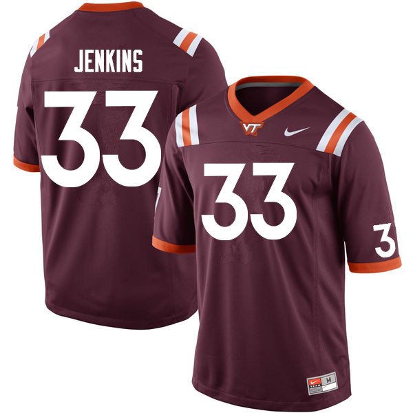 Men #33 Keonta Jenkins Virginia Tech Hokies College Football Jersey Sale-Maroon - Click Image to Close
